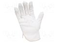 Protective gloves; ESD; L; polyester,PVC,carbon fiber; white ANTISTAT ATS-509-0003
