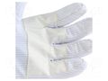 Cleanroom acces: protective gloves; white; one size; dissipative ANTISTAT ATS-602-0149
