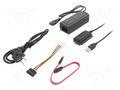 USB to SATA adapter; IDE plug,SATA plug,USB A plug; USB 2.0 GEMBIRD AUSI01