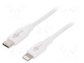 Cable; USB 2.0; Apple Lightning plug,USB C plug; 0.5m; white GOOBAY USBC-LIGHT/0.5WH