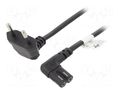 Cable; CEE 7/16 (C) plug angled,IEC C7 female angled; PVC; 3m Goobay SN16-02/07/030B