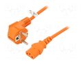 Cable; 3x1mm2; CEE 7/7 (E/F) plug angled,IEC C13 female; PVC; 5m GOOBAY SN326-3/10/5OR