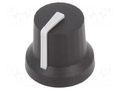 Knob; with pointer; rubber,plastic; Øshaft: 6mm; Ø16.8x14.5mm CLIFF K87MBR-B6DGRY