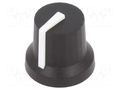 Knob; with pointer; rubber,plastic; Øshaft: 6mm; Ø16.8x14.5mm CLIFF K87MBR-B6DWHI
