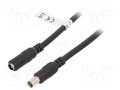 Cable; DC 5,5/2,1 plug,DC 5,5/2,1 socket; black; 3m; Shape: round Goobay GOOBAY-71399