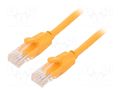 Patch cord; U/UTP; 6; CCA; PVC; orange; 1m; RJ45 plug,both sides VENTION IBEOF