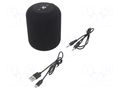 Speaker; black; Jack 3,5mm,microSD,USB B micro; hands-free set GEMBIRD SPK-BT-15-BK
