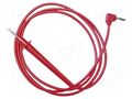 Test lead; 10A; probe tip,angular banana plug 4mm; Urated: 600V MUELLER ELECTRIC BU-2741-D-48-2