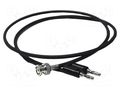 Test lead; BNC plug,banana plug double 4mm; Urated: 500V; black MUELLER ELECTRIC BU-5070-B-12-0