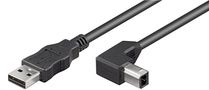 USB 2.0 Hi-Speed Cable 90°, black, 1 m - USB 2.0 male (type A) > USB 2.0 male (type B) 93017