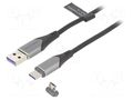 Cable; magnetic,USB 2.0; 0.5m; black; Core: Cu,tinned; 480Mbps VENTION CQNHD