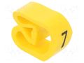Markers; Marking: 7; 8÷16mm; PVC; yellow; -30÷60°C; leaded; PA-3 PARTEX PA-30006AV40.7