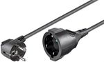 Extension Lead Earth Contact, 10 m, Black, (3*1.5 mm²), 10 m - safety plug hybrid (type E/F, CEE 7/7) 90° > safety socket (Type F, CEE 7/3) 93095