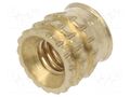 Threaded insert; brass; M2,5; BN 37885; L: 4.1mm; for plastic TAPPEX KVT-002M2.5