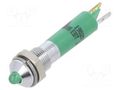 Indicator: LED; prominent; green; 24VDC; Ø6mm; IP40; metal,plastic CML INNOVATIVE TECHNOLOGIES 19020351