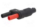 Adapter; plug; banana 4mm plug x2,BNC female; black; insulated STÄUBLI XF-SS/4-21