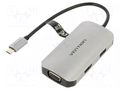 Hub USB; USB 3.0; PnP; grey; Number of ports: 4; 5Gbps; 0.15m; 100W VENTION TOAHB