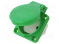 Connector: AC supply; socket; 2P+PE; 250VAC; 16A; green; PIN: 3; IP54 PCE 104-0U