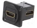 Coupler; socket; HDMI socket,both sides; FT; gold-plated; 19x24mm CLIFF CP30253