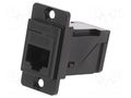 Coupler; DUALSLIM; Cat: 6; 8p8c; RJ45 socket,both sides; angled CLIFF CP30752MB