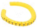 Markers; Marking: Y; 2.5÷5mm; PVC; yellow; -30÷60°C; leaded; PA-1 PARTEX PA-10003PV40.Y