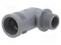 90° angled connector; Thread: metric,outside; polyamide 6; grey PMA I-SVWD-M162GT