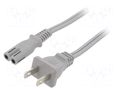 Cable; 2x18AWG; IEC C7 female,NEMA 1-15 (A) plug; PVC; 5m; grey LIAN DUNG SN36-2/18/5GY