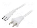 Cable; 2x18AWG; IEC C7 female,NEMA 1-15 (A) plug; PVC; 5m; white LIAN DUNG SN36-2/18/5WH