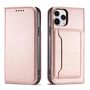 Magnet Card Case for iPhone 12 Pro Max Pouch Card Wallet Card Holder Pink, Hurtel 5907769342318 5907769342318