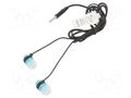Headphones with microphone; black,blue; Jack 3,5mm; in-ear; 1.2m GEMBIRD MHS-EP-002