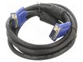 Cable; D-Sub 15pin HD plug,both sides; black; 3m; Øcable: 8mm VCOM CG341AD-3.0
