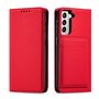 Magnet Card Case for Samsung Galaxy S22 + (S22 Plus) Pouch Wallet Card Holder Red, Hurtel 5907769342752 5907769342752