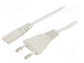 Cable; 2x0.5mm2; CEE 7/16 (C) plug,IEC C7 female; PVC; 3m; black AKYGA AK-RD-07A