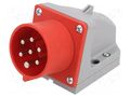 Connector: AC supply 3-phase; socket; male; 16A; 400VAC; IEC 60309 PCE 517-6V