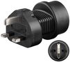 Travel Adapter Europe to UK, black - for connecting devices from Europe (Type F) to sockets in the UK (Type G) 95307