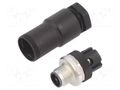 Connector: M12; male; 813; 12A; 63V; IP67; for cable; screw terminal BINDER 99-0629-19-04