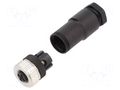 Connector: M12; plug; PIN: 4; female; 63V; straight; IP67; PA; 12A BINDER 99-0630-19-04