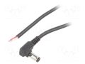 Cable; 2x0.5mm2; wires,DC 5,5/2,5 plug; angled; black; 2m; Core: Cu BQ CABLE DC.CAB.4601.0200