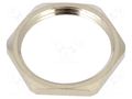 Nut; PG21; brass; Thread: PG; Plating: nickel; -100÷300°C HELLERMANNTYTON ALNPB-PG21-NPB-ML
