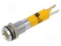 Indicator: LED; superflat; yellow; 12VDC; Ø8mm; IP40; metal,plastic CML INNOVATIVE TECHNOLOGIES 19010252