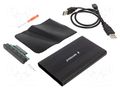 Hard discs housing: 2,5"; USB 2.0; aluminium; black GEMBIRD EE2-U2S-5