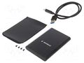 Hard discs housing: 2,5"; LED status indicator; USB 3.1; black GEMBIRD EE2-U3S-6