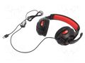 Headphones with microphone; black,red; USB A; headphones; 2m GEMBIRD GHS-U-5.1-01
