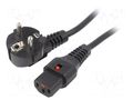 Cable; CEE 7/7 (E/F) plug angled,IEC C13 female; 2m; black; 10A SCHAFFNER SCHAFFNER-812282