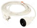 Extension lead; 3x1mm2; Schuko; Sockets: 1; PVC; white; 5m; 10A PLASTROL W-97413