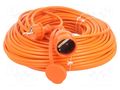 Extension lead; 3x1.5mm2; Sockets: 1; PVC; orange; 50m; 16A KEL W-97760