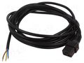 Cable; IEC C19 female,wires; 5m; with IEC LOCK locking; black SCHAFFNER / TE Connectivity SCHAFFNER-817416