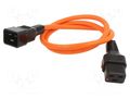 Cable; IEC C19 female,IEC C20 male; 1m; with IEC LOCK locking SCHAFFNER SCHAFFNER-820134