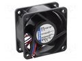 Fan: DC; axial; 12VDC; 60x60x25mm; 56m3/h; 43dBA; ball; 8200rpm EBM-PAPST 622HH