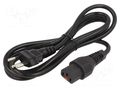 Cable; IEC C13 female,SEV-1011 (J) plug; 2m; black; 10A; 250V SCHAFFNER SCHAFFNER-812596